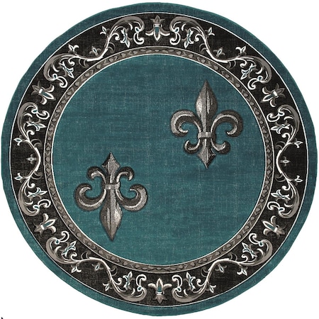 United Weavers Of America 7 ft. 10 in. Bristol Lilium Turquoise Round Rug 2050 11269 88R